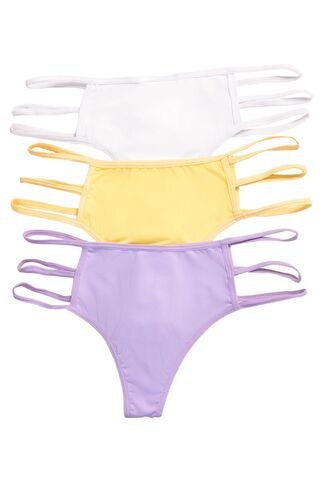 Brasilera Paq X3 Mujer Lila-Amarillo FI 91619 Formas Intimas