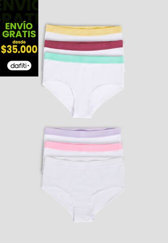 Cachetero Paq X6 Infantil Femenino Multicolor Fi 105944 Formas Intimas