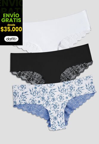 Cachetero Paq X3 Mujer Multicolor Fi 110000 Formas Intimas