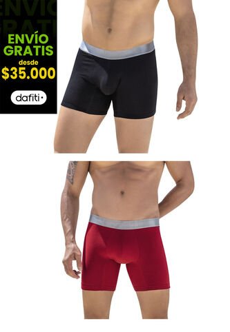 Bóxer Set  X2 Negro-Rojo FI 58299 Formas Intimas