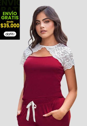 Camisa Pijama Mujer Vinotinto Fi 83267 Formas Intimas