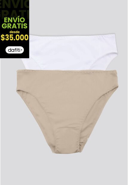 Panty Paq X2 Mujer Blanco/Piel FI 96633