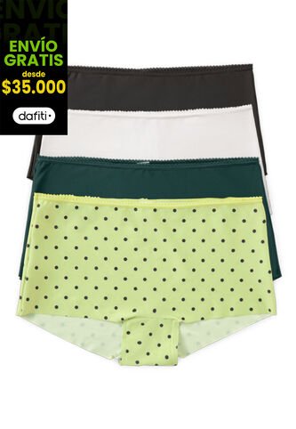 Cachetero Paq X4 Mujer Multicolor Fi 6965 Formas Intimas