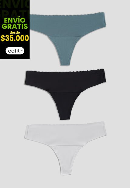 Brasilera Paq X3 Mujer Multicolor Fi 16969