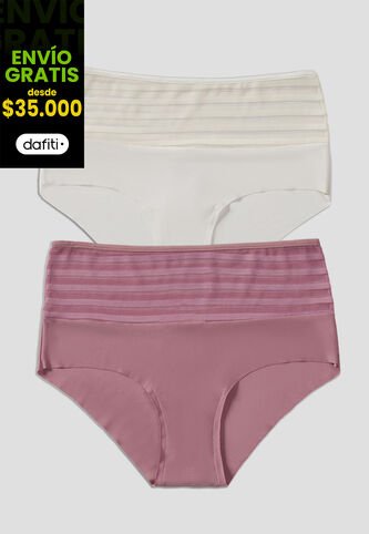 Cachetero Paq X2 Mujer Multicolor Fi 4588 Formas Intimas