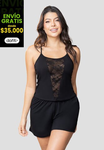 Pijama Mujer Negro Fi 103824 Formas Intimas