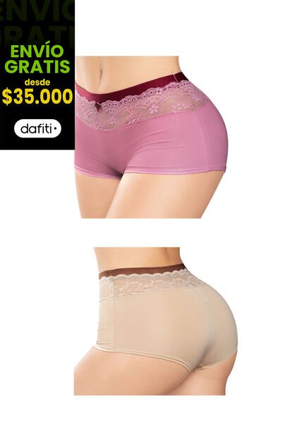 Cachetero Paq X2 Para Mujer Bicolor FI