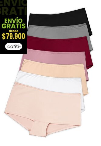 Cachetero Paq X7 Mujer Multicolor FI 16971 Formas Intimas