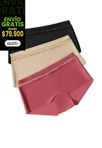 Cachetero Paq X3 Mujer Multicolor FI 4567 Formas Intimas
