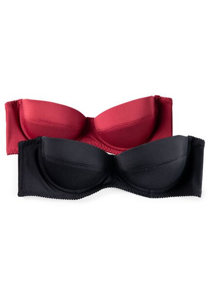 Brasier Paq X2 Mujer Negro-Rojo FI 89857