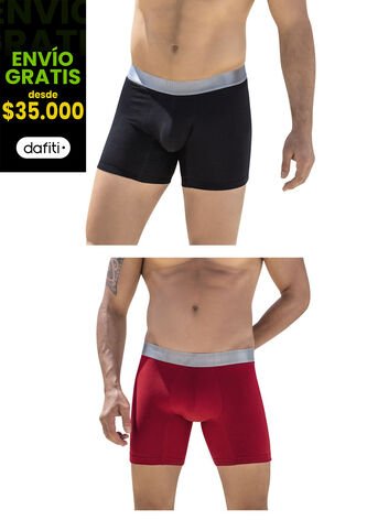 Bóxer Set  X2 Negro-Rojo FI 58299 Formas Intimas