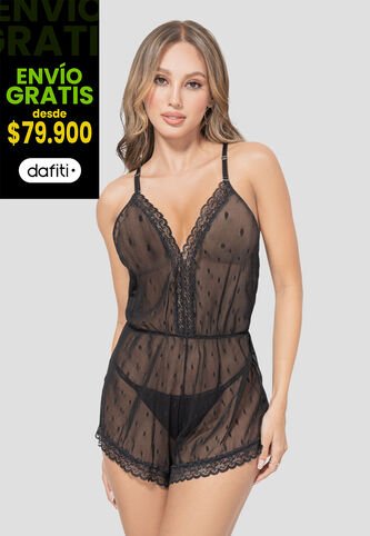 Enterizo Mujer Negro FI 100963 Formas Intimas