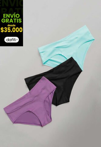 Cachetero Paq X3 Mujer Multicolor FI 417 Formas Intimas