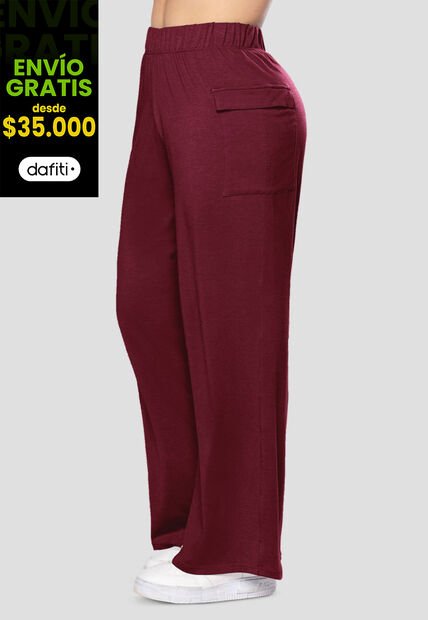 Pantalón Sudadera Mujer Vinotinto Fi 7338