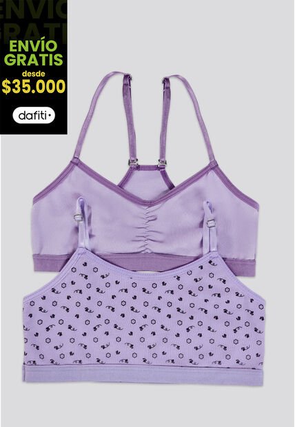 Top Paq X2 Infantil Lila Tech/Estampado FI 3849