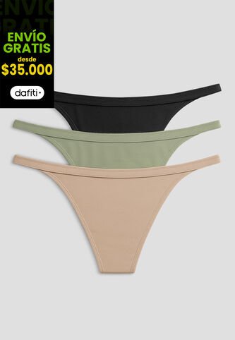 Brasilera Paq X3 Mujer Multicolor Fi 102349 Formas Intimas