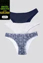 Panty Paq X3 Mujer Azul Navy/Blanco/Estampado FI 96450 de Formas Intimas