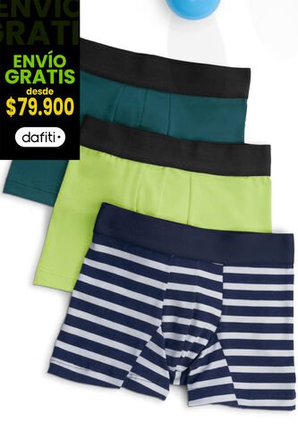 Boxer Paq X3 Infantil Masculino Multicolor FI 546 Formas Intimas