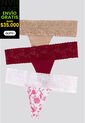 Brasilera Paq X3 Mujer Cereza/Mocca/Estampado FI 96215 de Formas Intimas