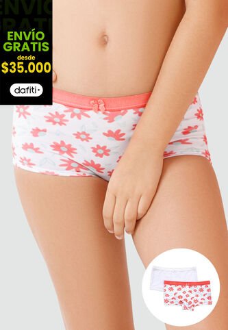 Bóxer Paq X2 Infantil Coral FI 79156 Formas Intimas