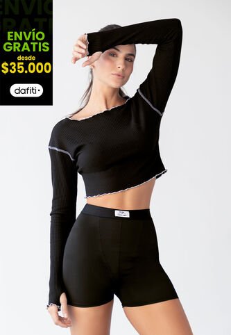 Crop Top Mujer Negro Fi 106414 Formas Intimas