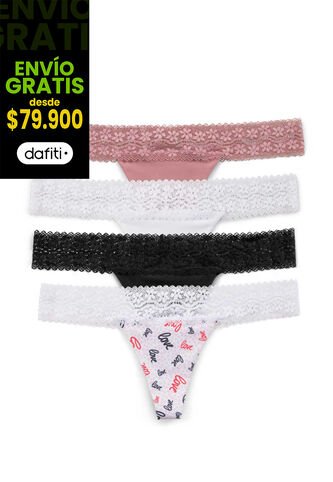 Brasilera Paq X4 Mujer Multicolor FI 1509 Formas Intimas