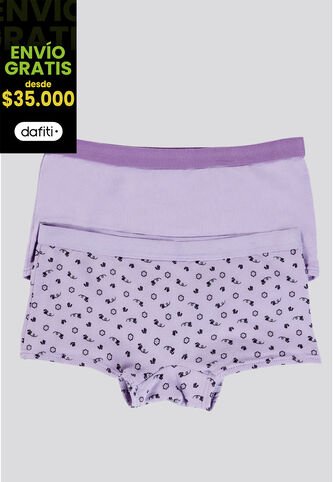 Cachetero Paq X2 Infantil Lila Tech/Estampado FI 3852 Formas Intimas