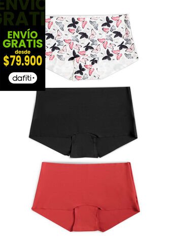 Cachetero Paq X3 Mujer Multicolor FI 4938 Formas Intimas