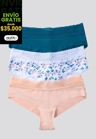 Cachetero Paq X3 Mujer Azul Petroleo FI 96631 Formas Intimas