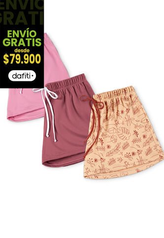 Short Paq X3 Mujer Multicolor FI 89799 Formas Intimas