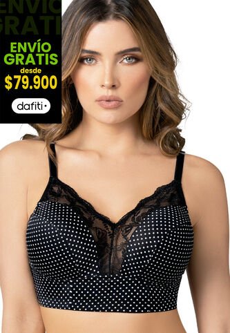 Brasier Adulto Estafiado Negro Fi 78822 Formas Intimas