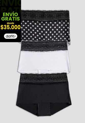 Cachetero Paq X3 Mujer Multicolor FI 100947 Formas Intimas