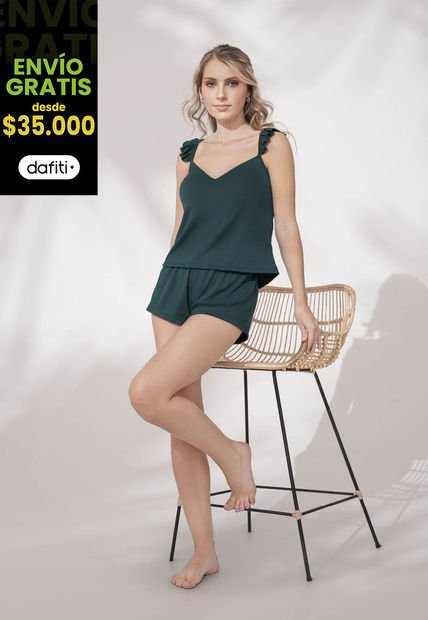 Pijama Mujer Verde FI 9810
