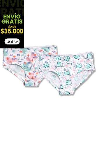 Cachetero Paq X2 Infantil Femenino Multicolor FI 298 Formas Intimas