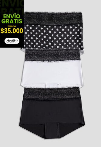 Cachetero Paq X3 Mujer Multicolor FI 100947 Formas Intimas