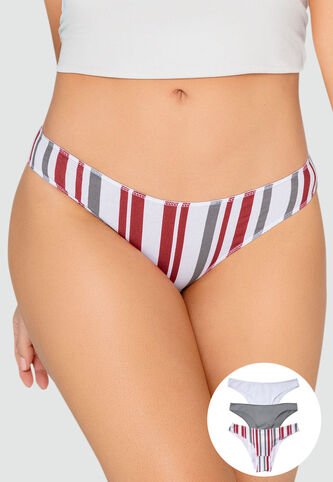 Panty Paq X3 Mujer Gris FI 96450 Formas Intimas