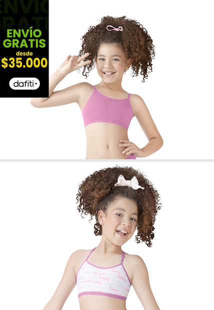 Top Paq X2 Infantil Femenino Rosado Fi 33836