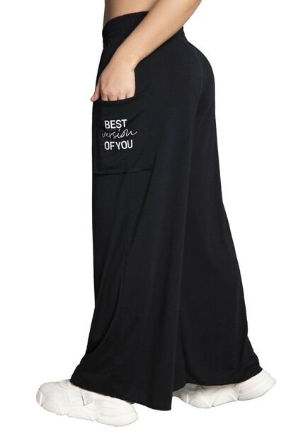 Pantalón Sudadera Mujer Negro FI 3624