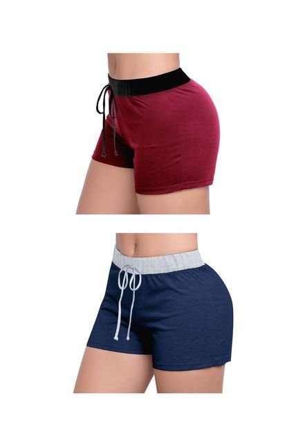 Short Paq X2 Para Mujer Vino/Azul Navy FI