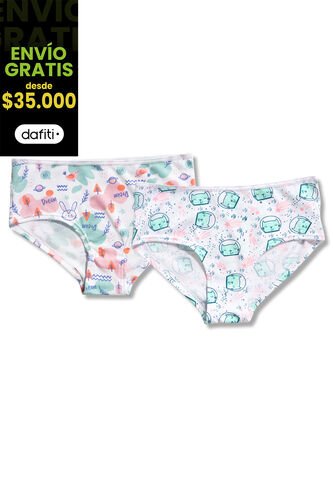 Cachetero Paq X2 Infantil Femenino Multicolor FI 298 Formas Intimas