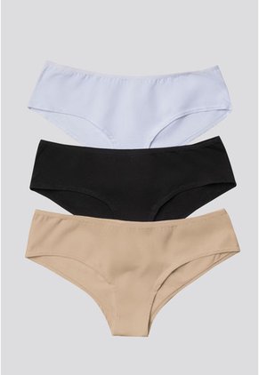 Cachetero Paq X3 Mujer Negro/Blanco/Piel FI 96589