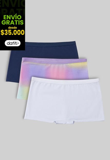 Bóxer Paq X3 Niñas Infantil Lila Fi 34641