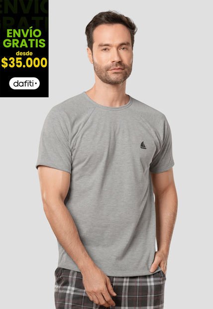 Camiseta Hombre Gris Jaspe Fi 105946