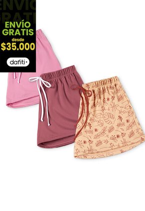 Short Paq X3 Mujer Multicolor FI 89799