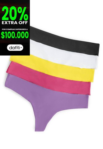 Brasilera Paq X5 Mujer Multicolor FI 4930 Formas Intimas