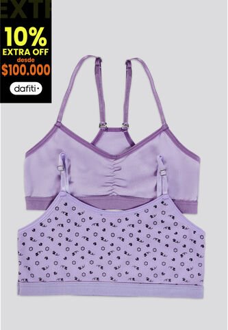 Top Paq X2 Infantil Lila Tech/Estampado FI 3849 Formas Intimas
