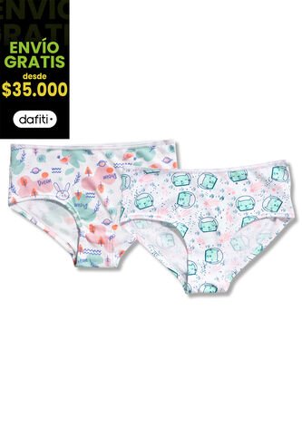 Cachetero Paq X2 Infantil Femenino Multicolor FI 298 Formas Intimas