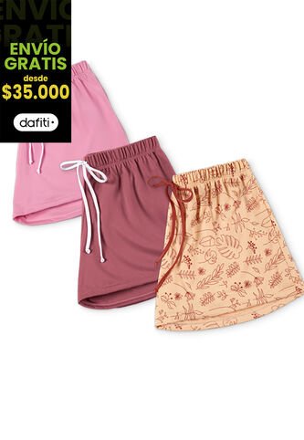 Short Paq X3 Mujer Multicolor FI 89799 Formas Intimas