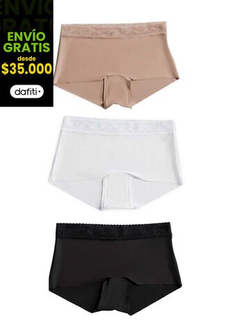 Cachetero Paq X3 Mujer Multicolor FI 100524 Formas Intimas