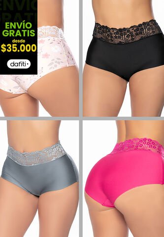 Cachetero Paq X4 Mujer Multicolor FI 7322 Formas Intimas